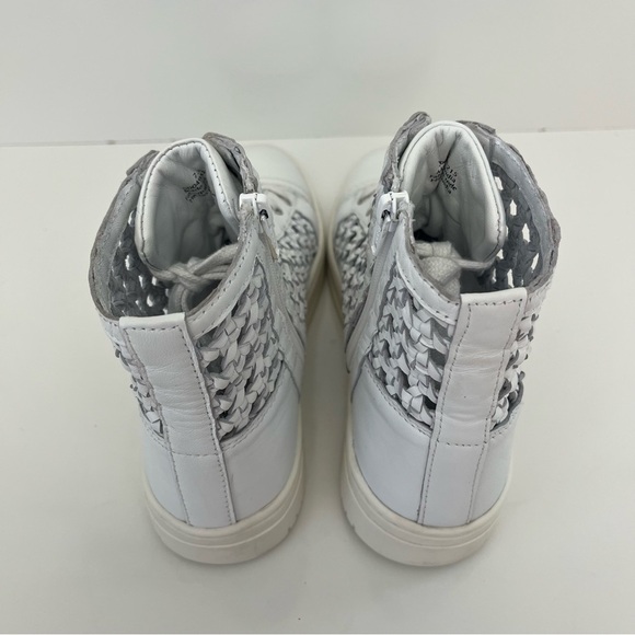 FREE PEOPLE Hayes Woven Leather High Top Sneakers in Ivory - Picture 8 of 13